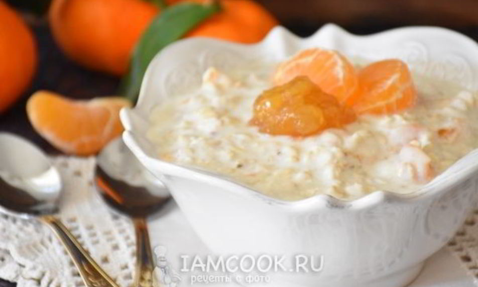 Рецепт ленивой овсяной каши с апельсиновым джемом