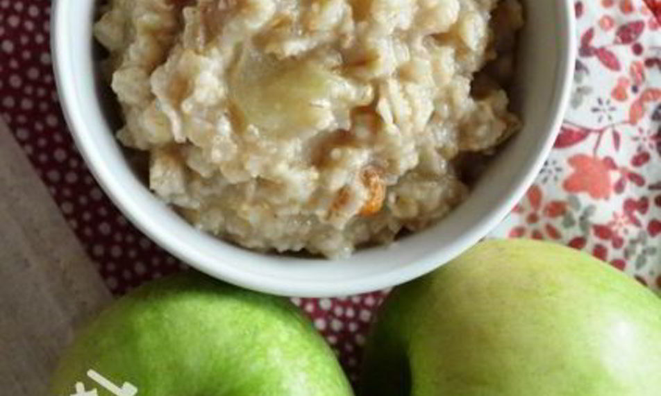Рецепт овсяной каши с жареными яблоками
