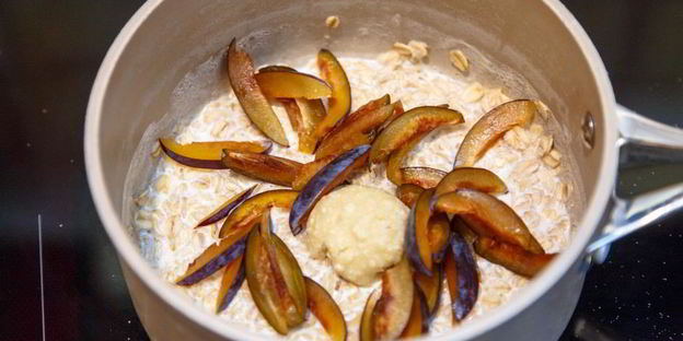 овсянка с медово-ореховой пастой