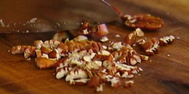 овсянка с яблоками, клюквой и орехами пекан