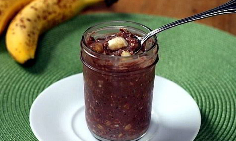 Рецепт овсянки в банке с бананом и какао