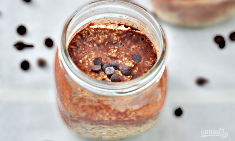 Рецепт овсянки в банке с какао