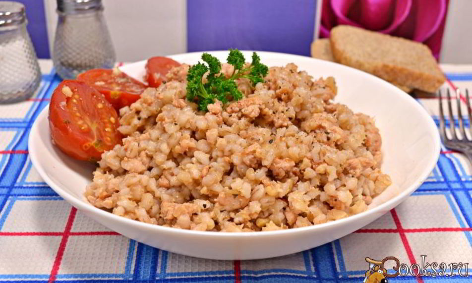 Рецепт каши перловой с куриным фаршем
