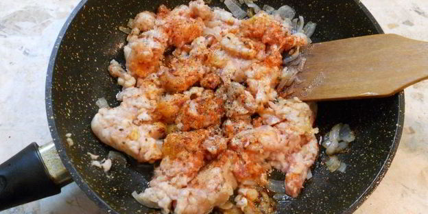 каша перловая с куриным фаршем