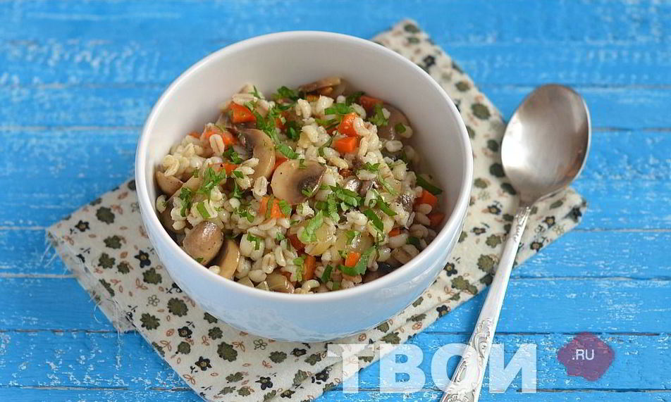 Рецепт перловой каши с грибами