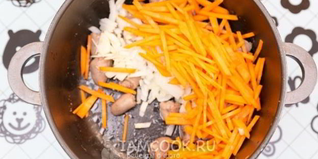 перловая каша с куриными сердечками