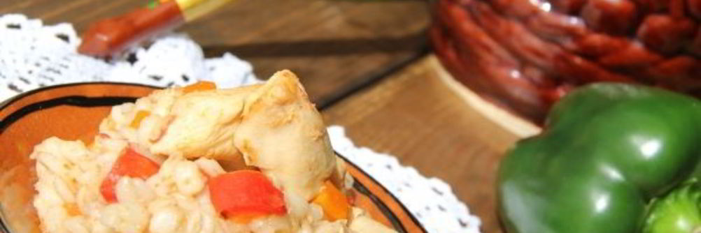 Перловая каша с курицей и овощами