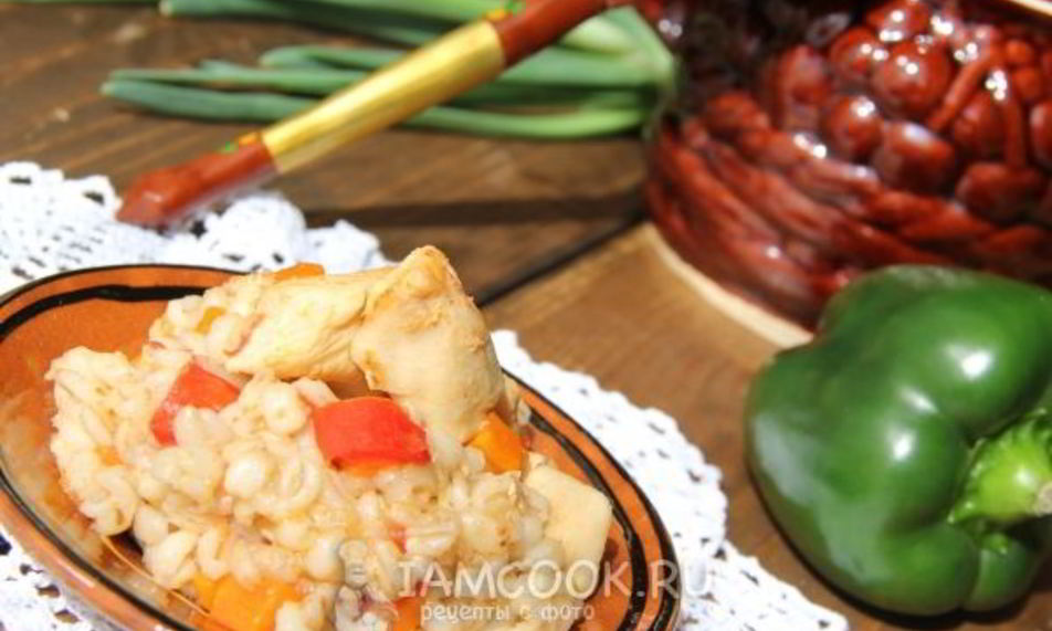 Рецепт перловой каши с курицей и овощами