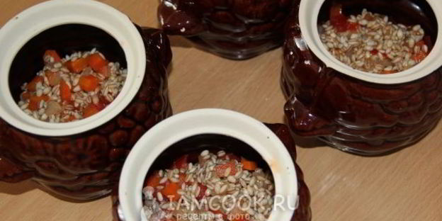 перловая каша с курицей и овощами