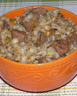 Перловая каша с мясом в мультиварке