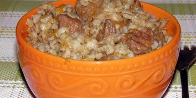 перловая каша с мясом в мультиварке