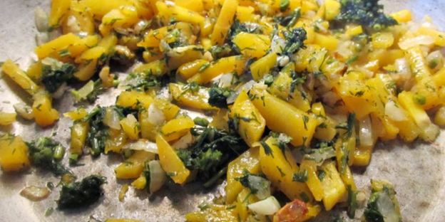 перловая каша с тыквой и чесноком