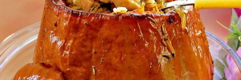 Перловка с грибами в тыкве