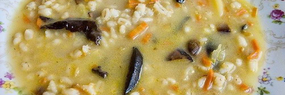 Перловка с сушеными грибами