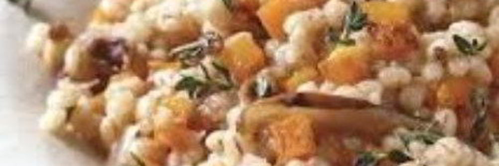 Перловка с тыквой и грибами