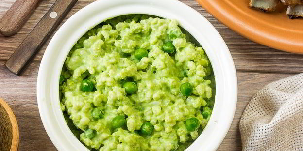 сливочная перловая каша с горошком