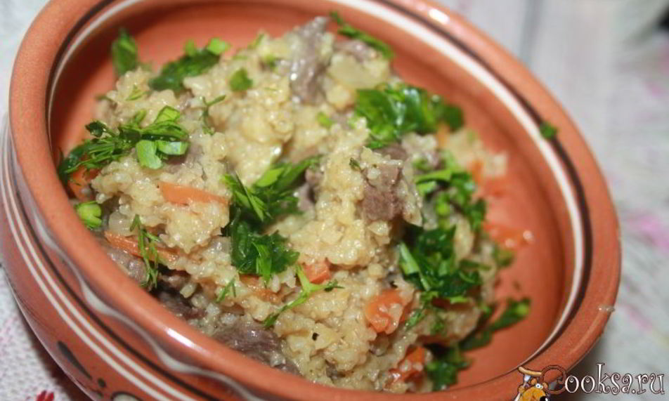 Рецепт пшеничной каши с мясом в мультиварке