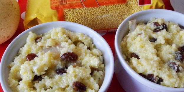 каша пшенная с грушами и изюмом