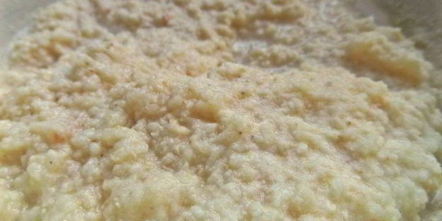 каша пшенная, запеченная под персиком