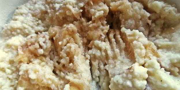 каша пшенная, запеченная под персиком