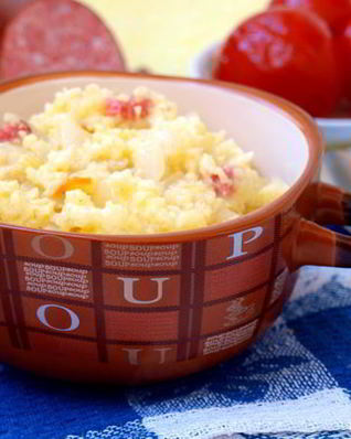 Пшеная каша с квашеной капустой