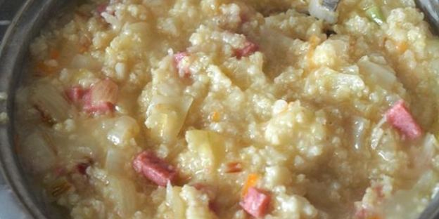 пшеная каша с квашеной капустой