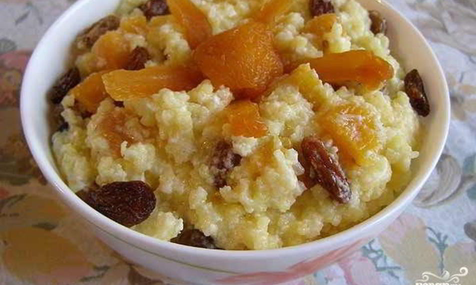 Рецепт пшенной каши с изюмом и курагой