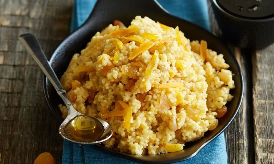 Рецепт пшенной каши с изюмом, курагой и урбечем