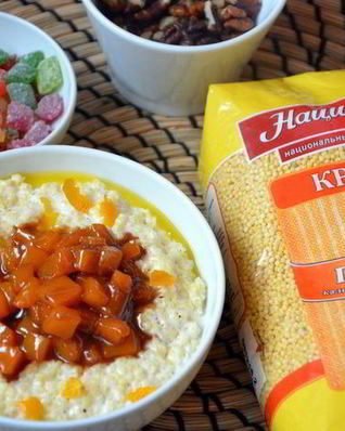 Пшенная каша с карамелизированной тыквой