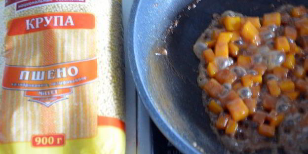 пшенная каша с карамелизированной тыквой