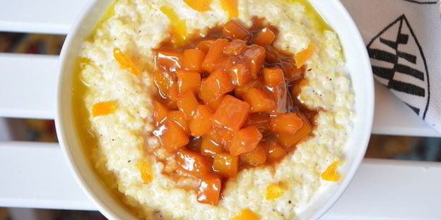 пшенная каша с карамелизированной тыквой