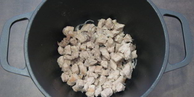 пшенная каша с картофелем и свининой