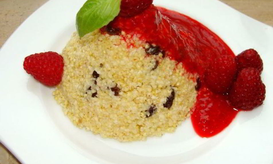 Рецепт пшенной каши с малиной