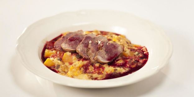 пшенная каша с тыквой и утиной грудкой