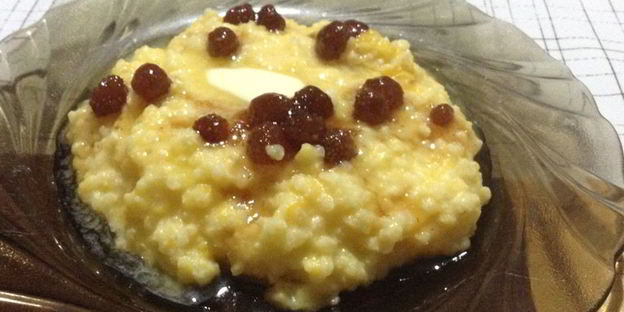 пшенная каша с тыквой и вареньем