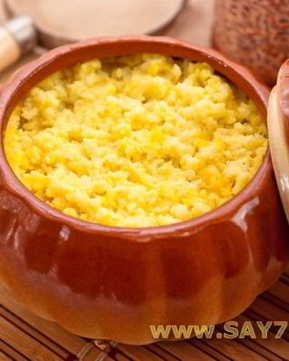 Пшенная каша с тыквой в горшочке