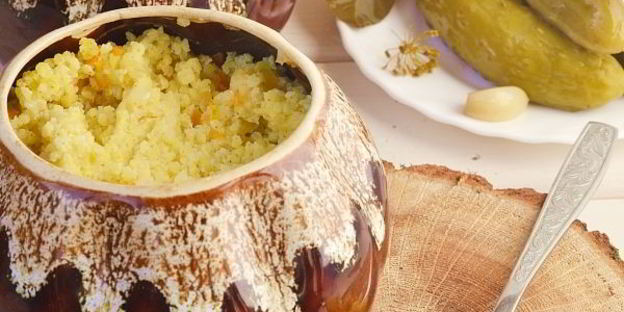 пшенная каша в горшочках