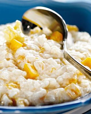 Молочная рисовая каша с тыквой