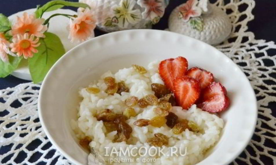 Рецепт рисовой каши с изюмом