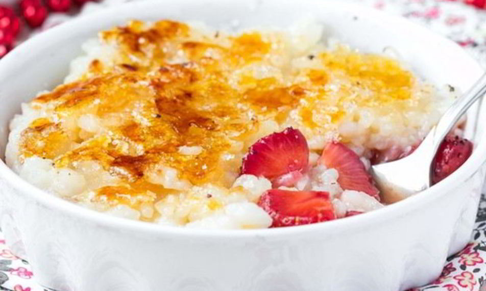 Рецепт рисовой каши с крем-брюле