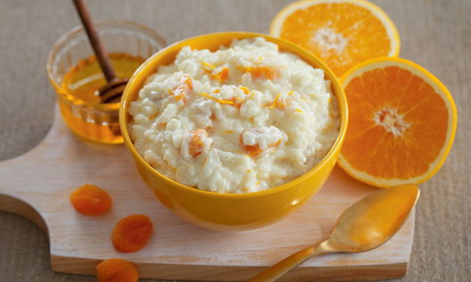 Рецепт рисовой каши с курагой и соком апельсина