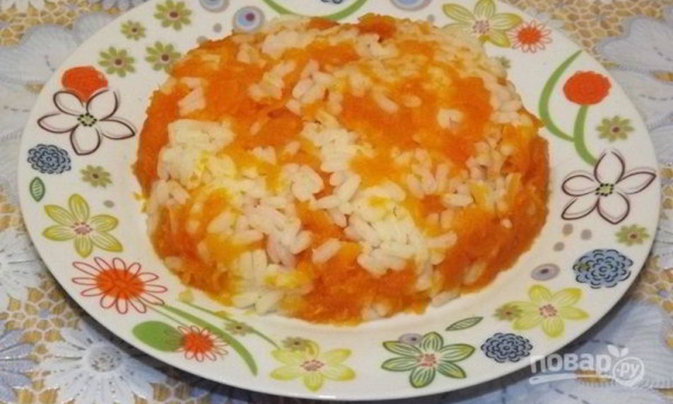 Рецепт рисовой каши с тыквой на воде