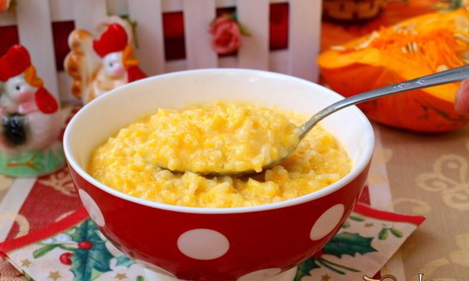 Рецепт тыквенно-рисовой каша на молоке