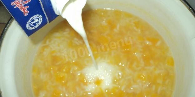 тыквенная каша с рисом на молоке