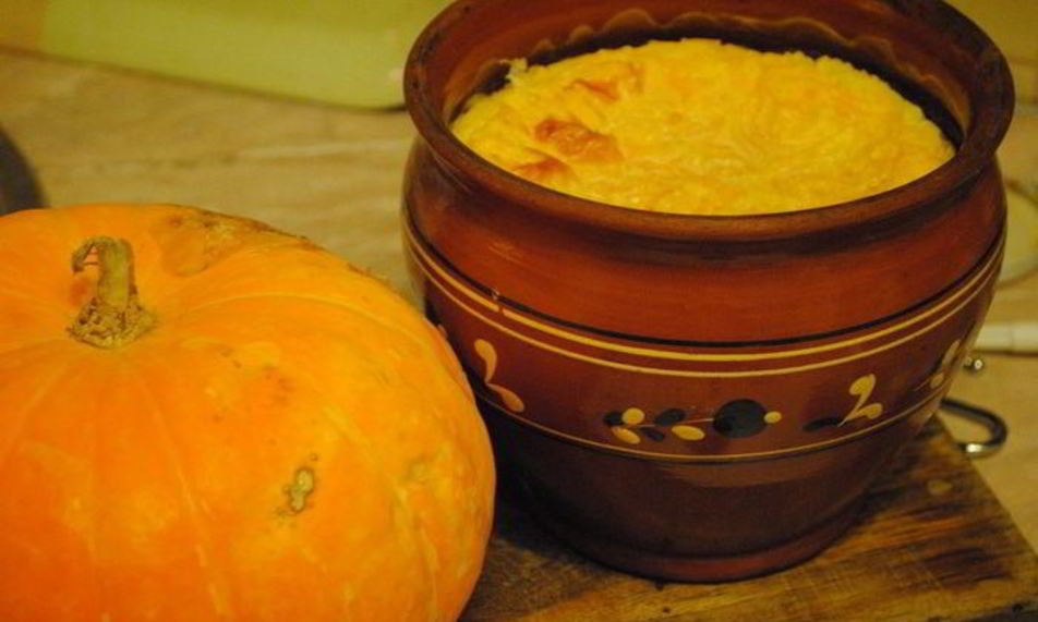 Рецепт тыквенной каши, запеченой в горшочке