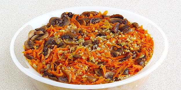 ячневая каша с грибами в пароварке