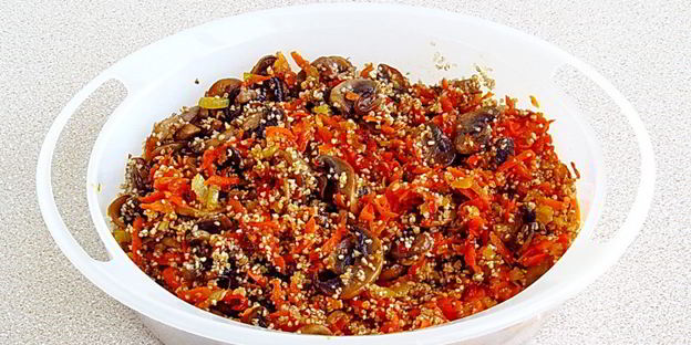 ячневая каша с грибами в пароварке