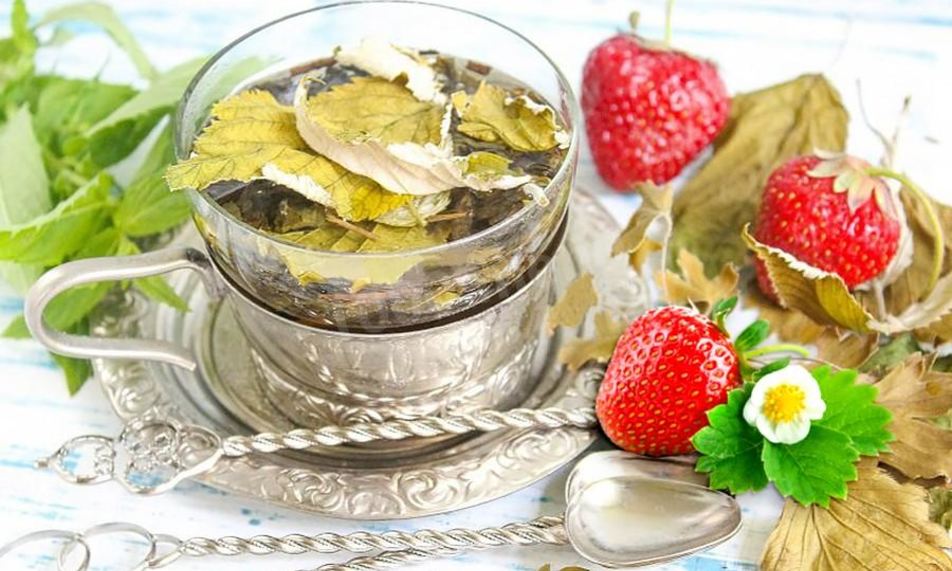 Рецепт чая из сушеных листьев малины, клубники и смородины