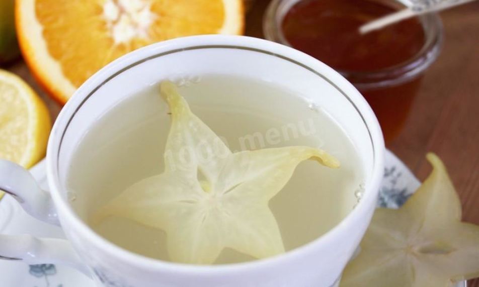 Рецепт чая с карамболой, имбирем и лимоном