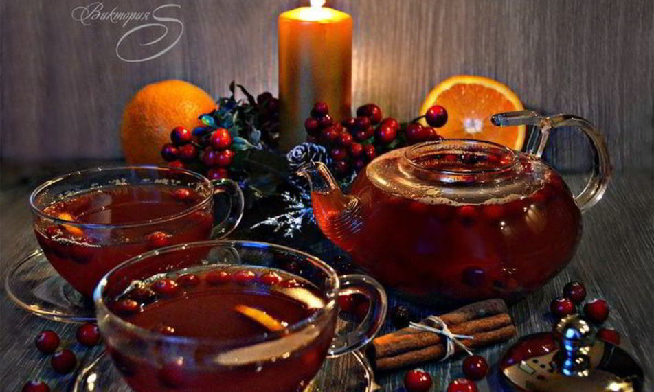 Рецепт клюквенного чая с апельсином